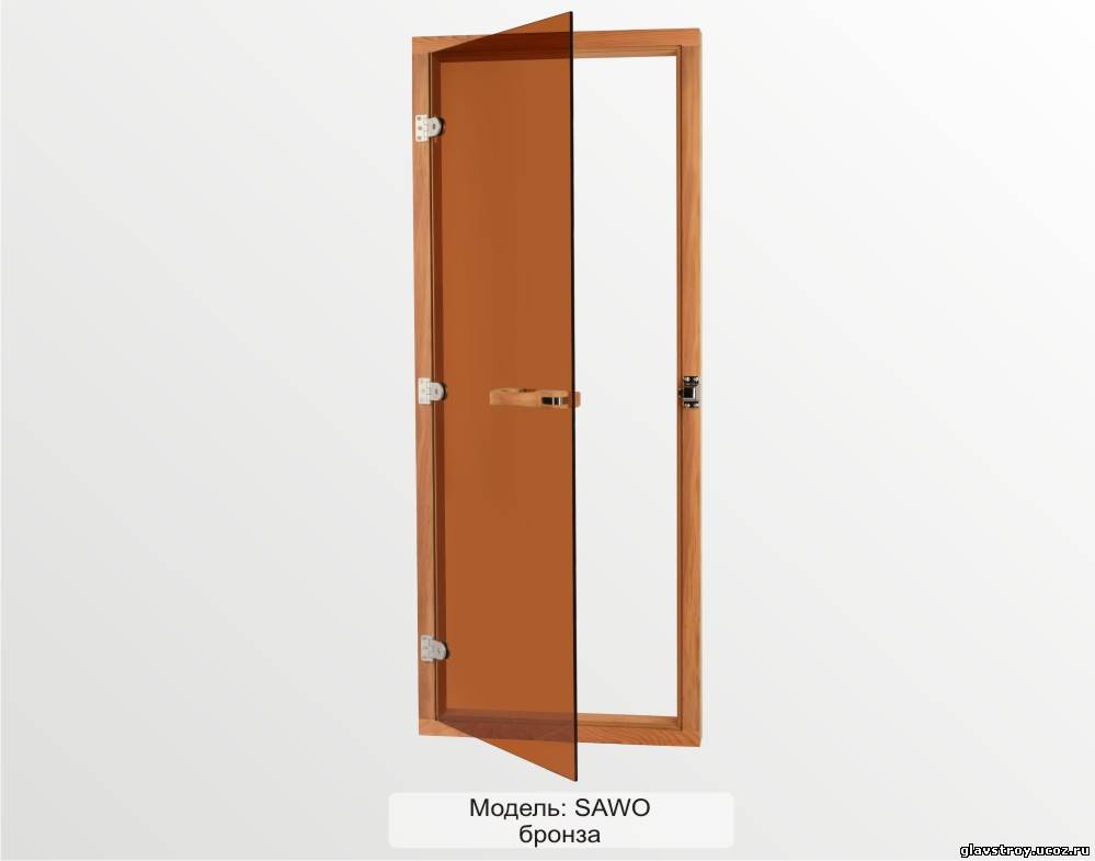 Дверь SAWO 730 - 4SGA, 690 мм х 1890 мм Бронза с порогом